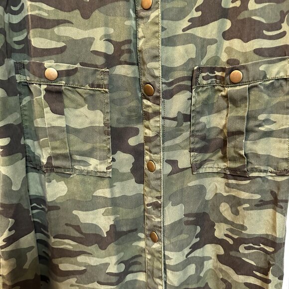 Velvet Heart Camo Midi Long-sleeved Dress w/Waist Tie-Size Large - Picture 6 of 6